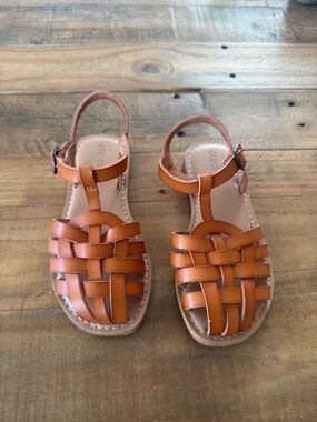 Old Navy Tan Woven Leather Style Sandals